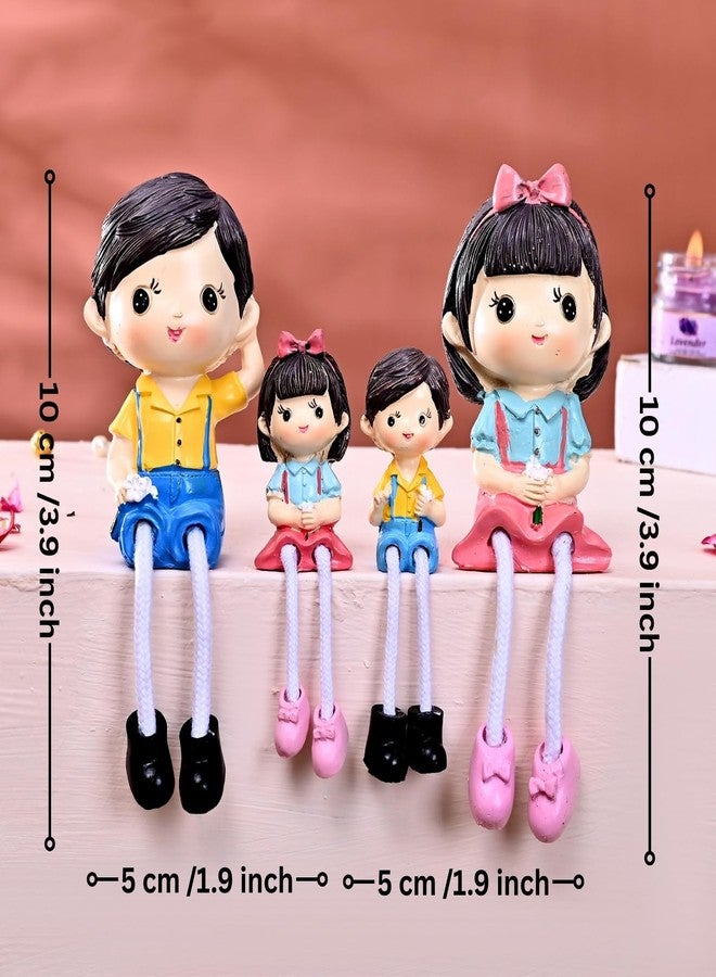 ascension Handcrafted Resin Family Dolls Set Mom Dad & Kids Figurines with Hanging Legs Statues Love Showpiece Decorative Items for Tabletop Birthday Gift Wedding Valentine's Day Home & Office Décor - Image 4